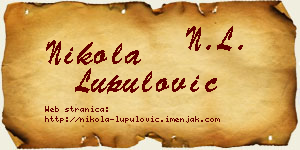 Nikola Lupulović vizit kartica